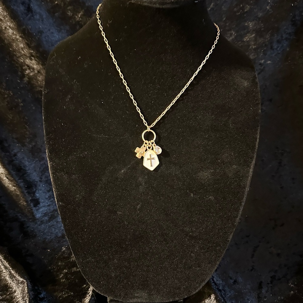 NWT Anne Marie Gold Cross Charm Necklace